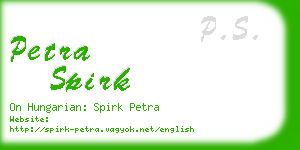 petra spirk business card
